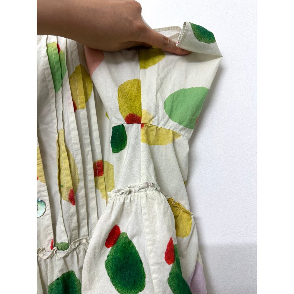 Rachel Antonoff Filthy Martini Olive Print Howard Babydoll Mini Dress L - Picture 15 of 15